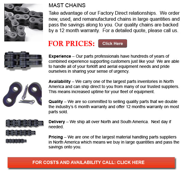BL822 Forklift Mast Upright Industrial Universal Leaf Chain by the Foot BL-822 