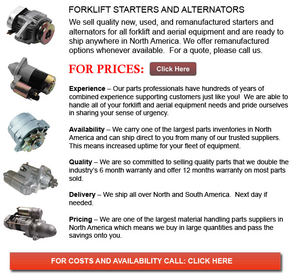 Forklift Starters and Alternators LaPlace, Louisiana