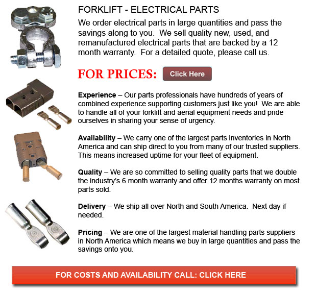 Louisiana Forklift Electrical Parts | New and Used Inventory Available