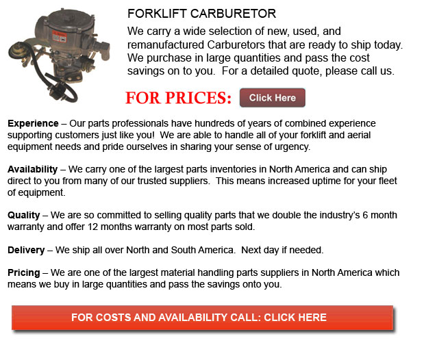 Carburetor For Forklift Pittsburgh Pennsylvania